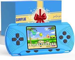 Handheld Games for Kids, Handheld Game Console Built-in 258 Video Games, 3" HD Screen, Portable Video Game Console, Blue Gaming Console, for Boys, Electronic Toys Ages 4-8, 8-12