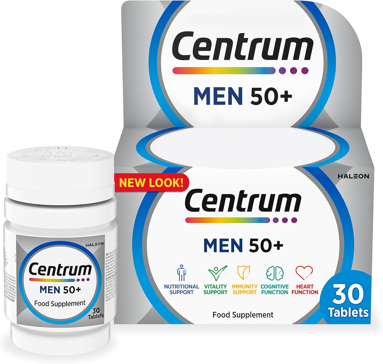 Centrum Men 50+ Multivitamins & Mineral Supplements, 23 essential nutrients including vitamin D, C, Zinc, Daily Multivitamin Tablets, 30 ct