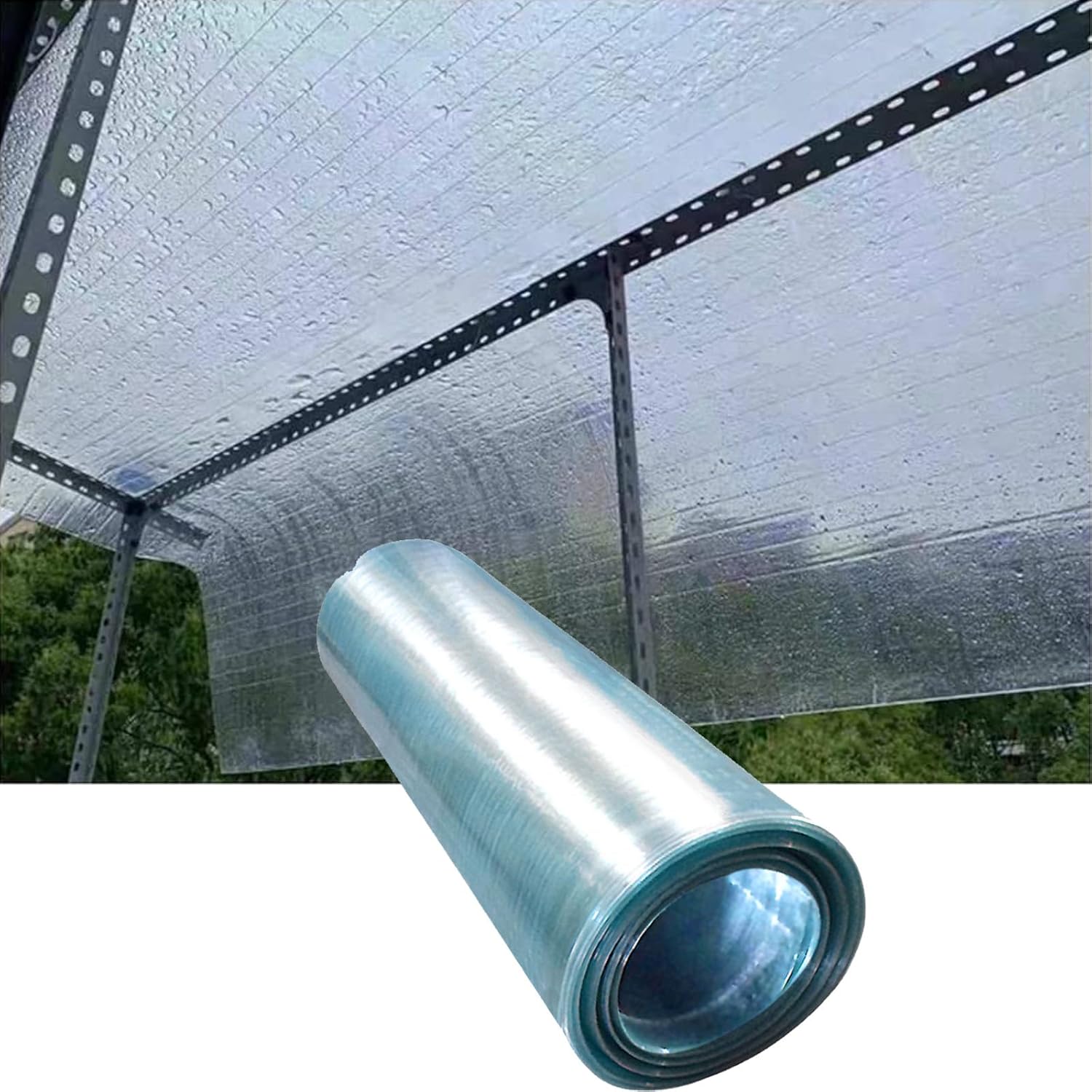 FENGSHOUU Polycarbonate Roofing Sheet,UV Resistant Greenhouse Clear Film,Roof Rain-Proof Daylighting Panels,for Outdoor Glazing Panels Replacement Shed Panel,Easy to Bend & Cut (WxL:0.8x5m)