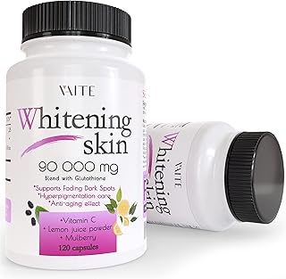 Glutathione Whitening Pills - Dark Spots & Acne Scar Remover - 90000mg - Made in USA - Vegan Skin Bleaching Pills with Anti-Aging & Antioxidant Effect - 120 Capsules
