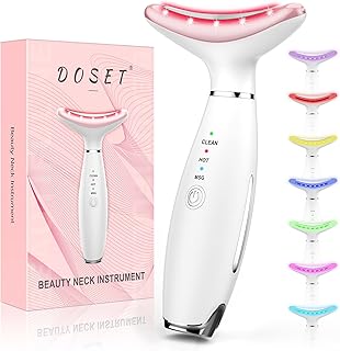 Anti 𝖶rinkles Facial Massager Red-Light-Therapy-for-Face and Neck, Face 𝖲 culpting Tool with 7 Color, at-Home Face Tool for Skin Care (White)