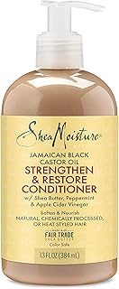 SheaMoisture Conditioner 100% Pure Jamaican Black Castor Oil to Intensely Smooth and Nourish Hair with Shea Butter, Peppermint and Apple Cider Vinegar 13 oz