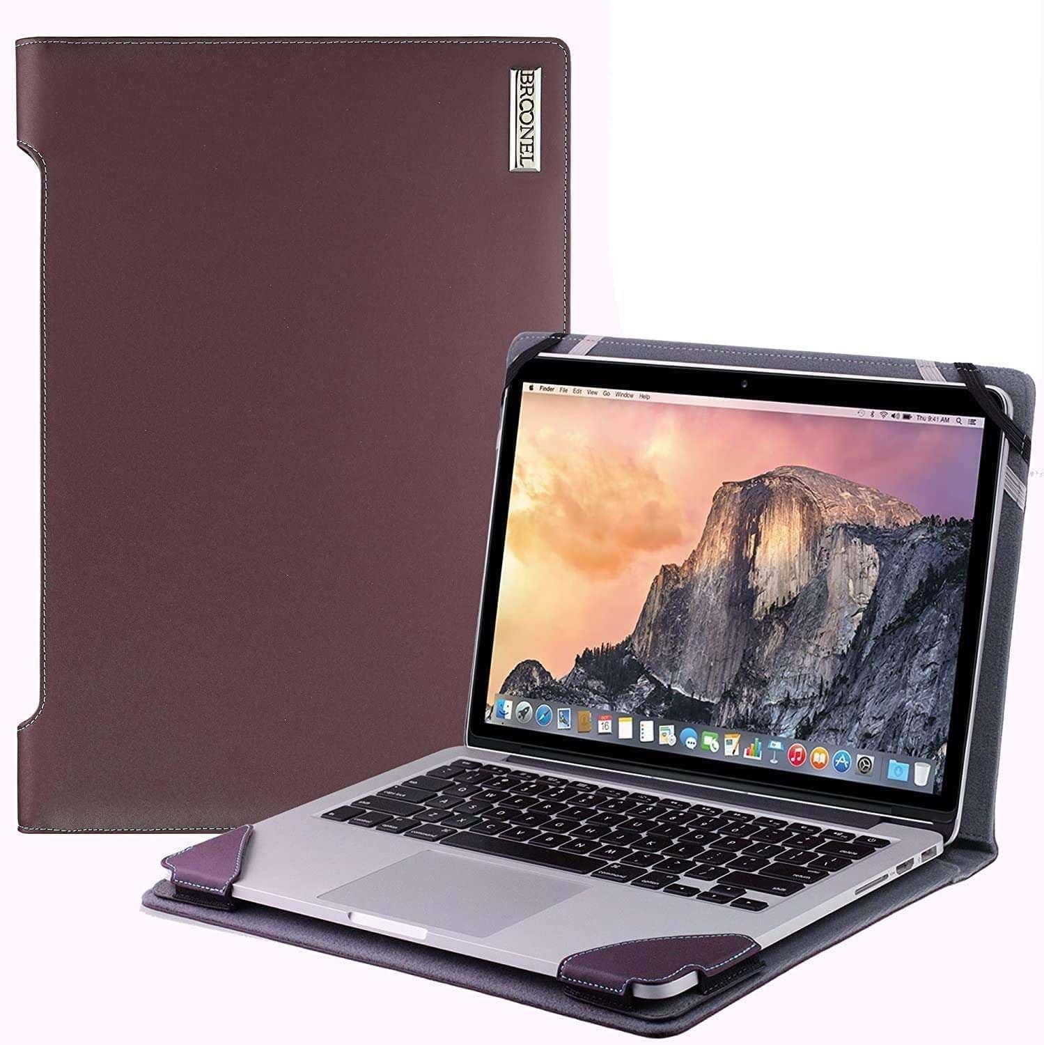 Broonel - Profile Series - Purple Leather Laptop Case Compatible With LEEDOW 15.6" Laptop