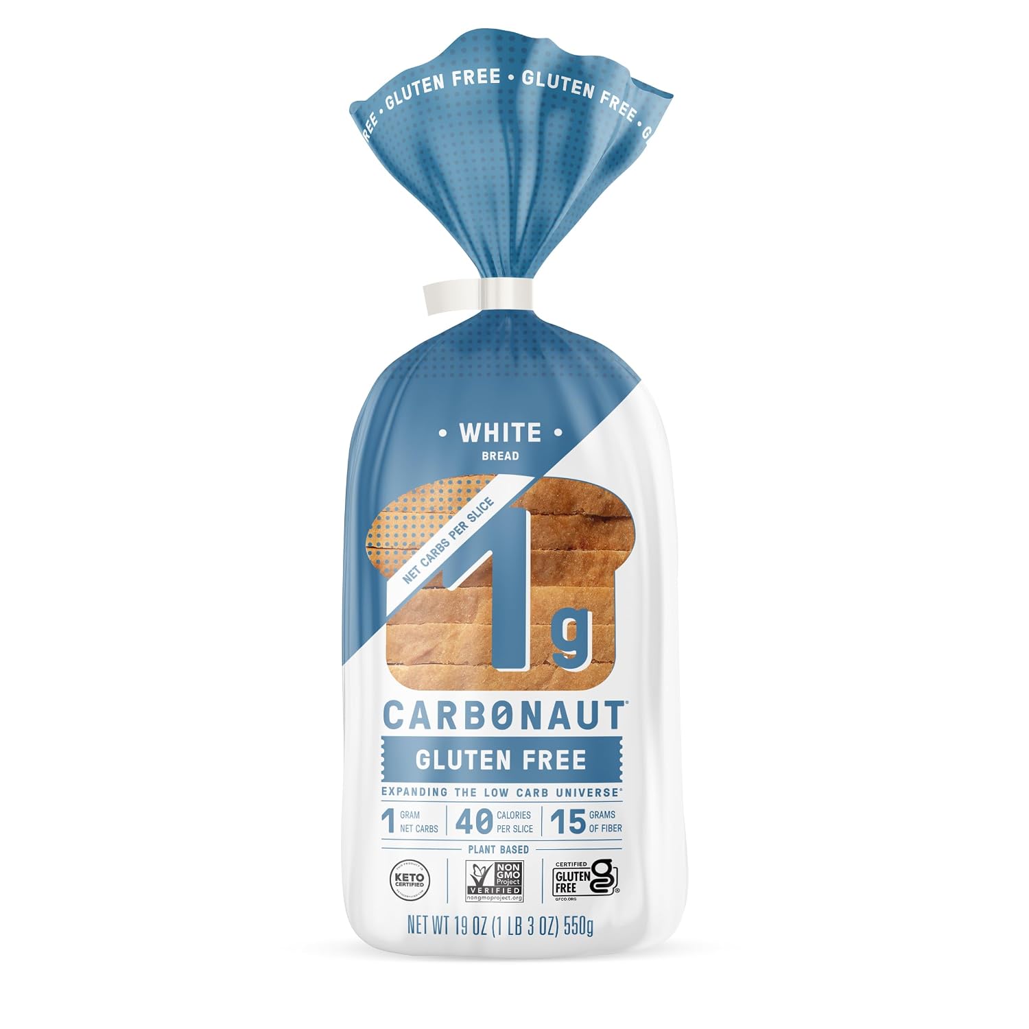 Carbornaut, Bread Keto Low Carb White, 18 Ounce