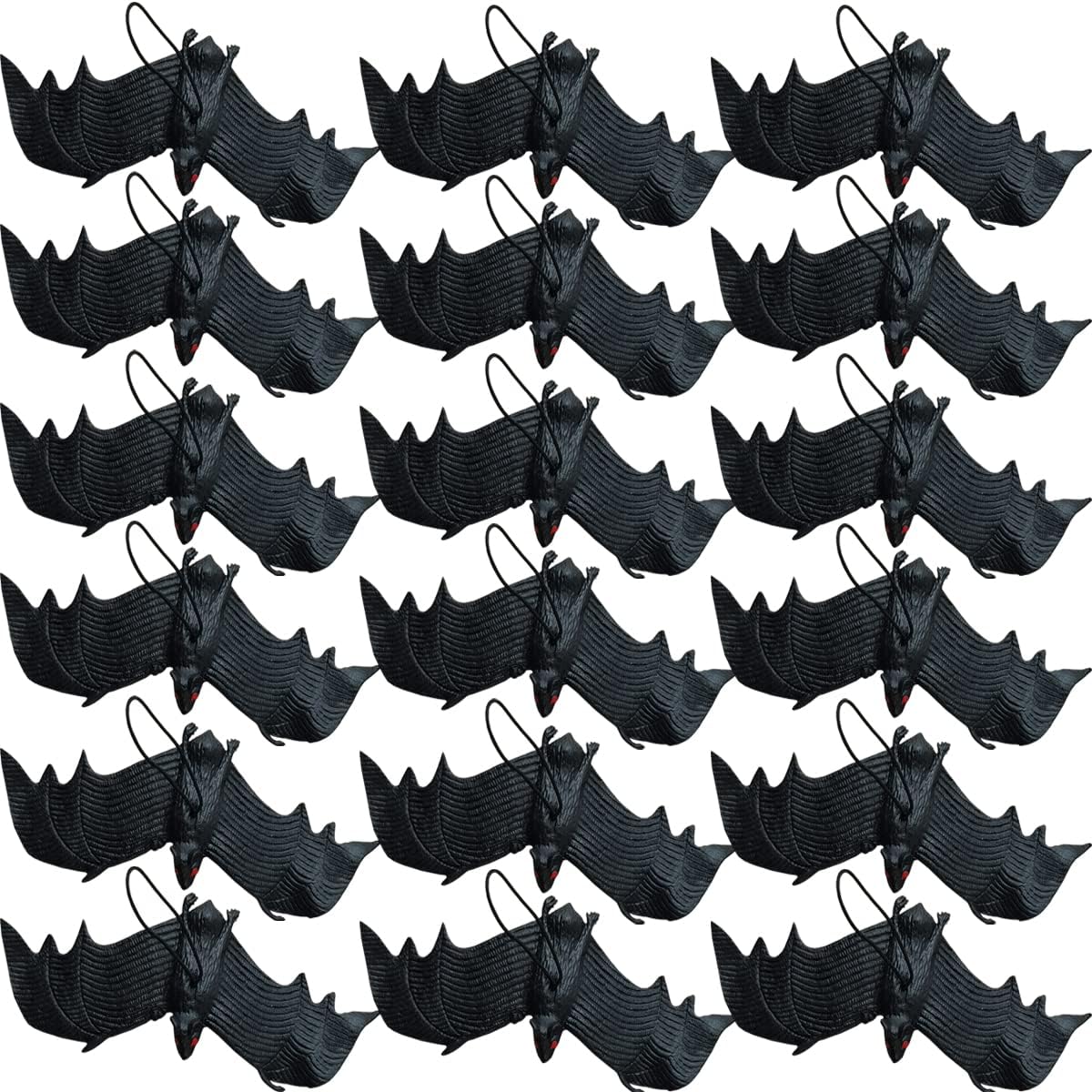 GXXMEI 18PCS Halloween Simulation Hanging Bats Realistic Looking Scary Bats,Fake Rubber Hanging Vampire Bats for Halloween Party Favors and Decoration,Haunted House