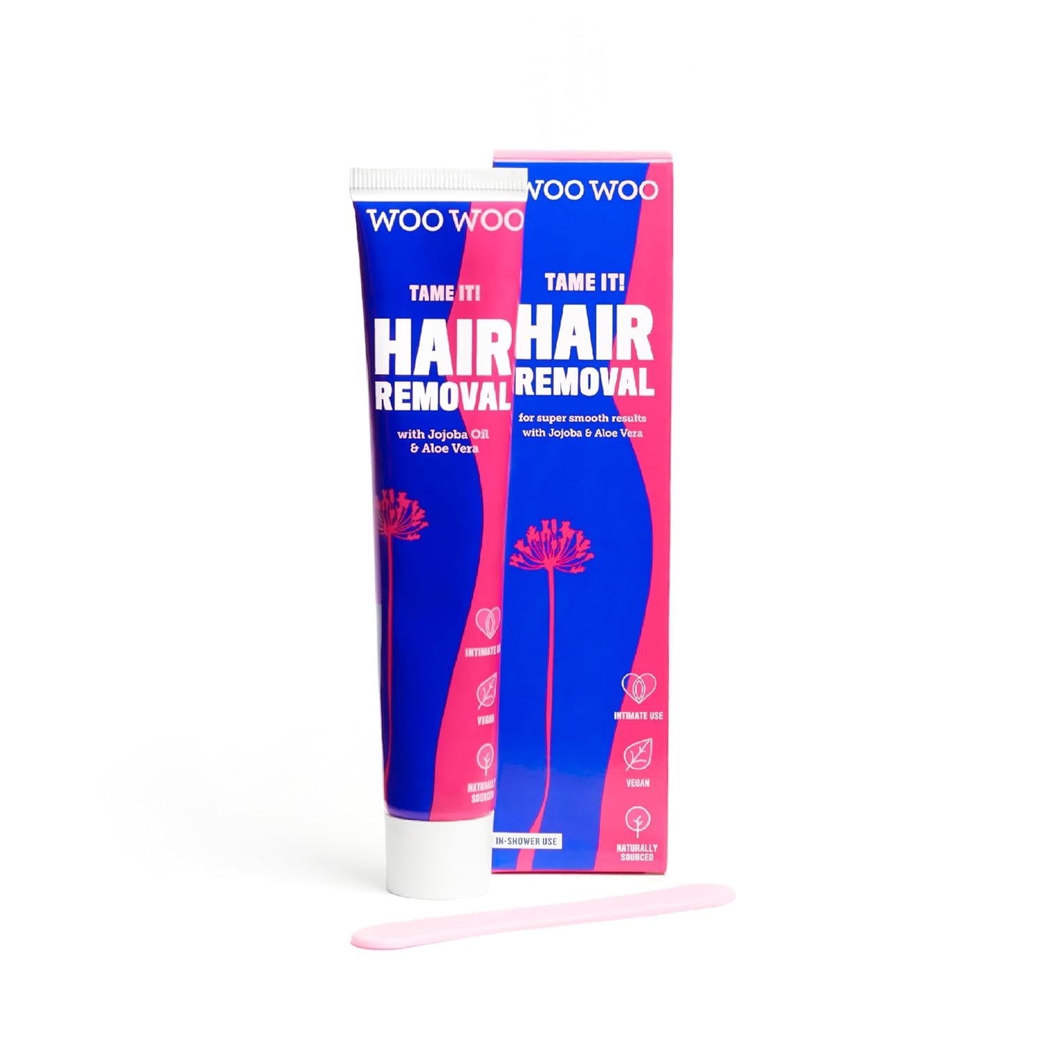 WooWoo - Tame It! In-Shower Natural Hair Removal Depilatory Cream | No Irritation Vegan Hair Remover For Sensitive Skin - Legs, Bikini, Intimate Areas (3.4 oz | 100 ml)