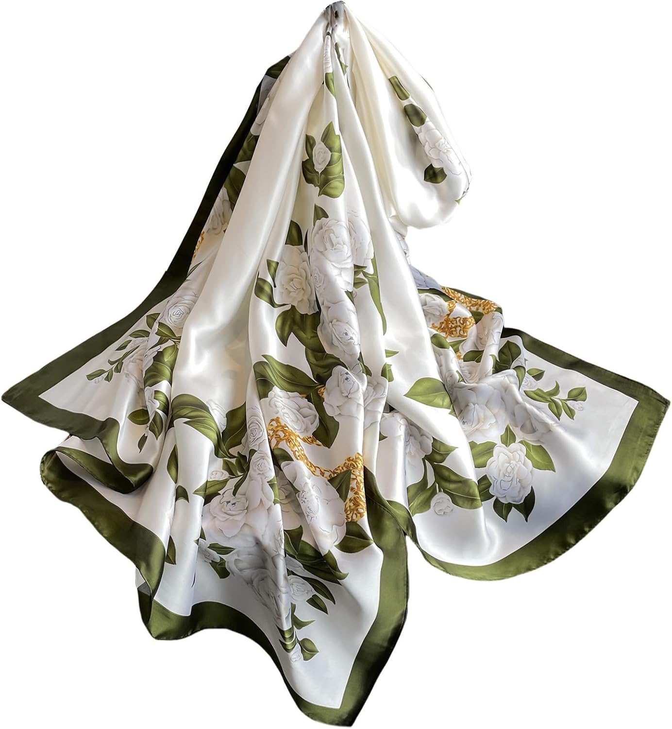 FAIRYGATE Women's Satin Scarves Lightweight Ladies Long Shawl Wrap for Spring Autumn Winter Summer Silky Feeling Scarf