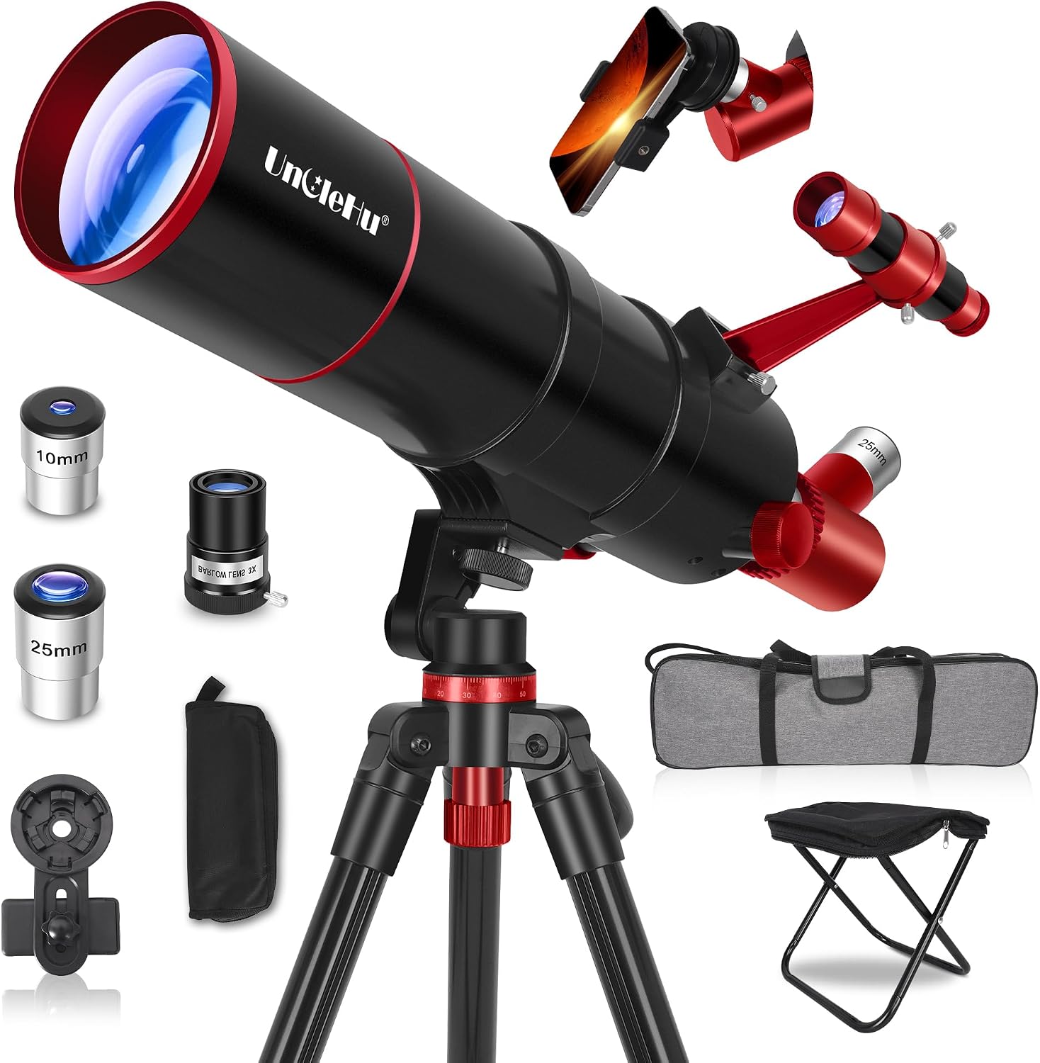 UncleHu Telescope for Adults High Powered,90mm Aperture 550mm Refractor