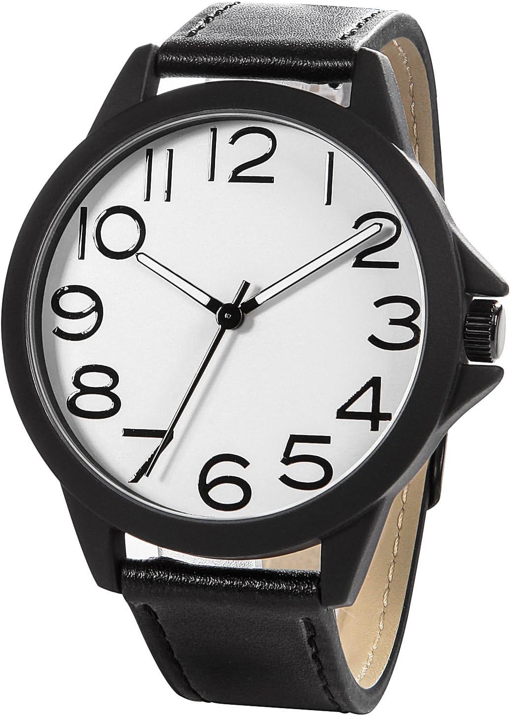 NUOVO Mens Watches Fashion Classic Simple Men's Business Casual Work Watch Waterproof Watch Stainless Steel Case Leather Strap Watch Analog Quartz Watch Sport Watch Men Wristwatch…