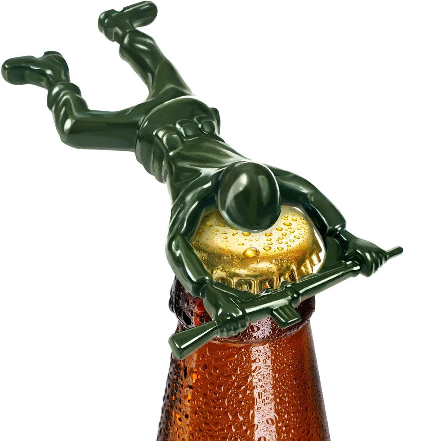 Carnaval Green Army Man Bottle Opener - Funny Bartender Compatible, Metal Mini Soldier Design