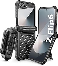 SUPCASE for Samsung Galaxy Z Flip 6 Case with Stand & Belt-Clip (Unicorn Beetle Pro), [Hinge Protection] [Front Screen Protector] Full Body Rugged Protective Phone Case for Galaxy Z Flip 6/5, Black