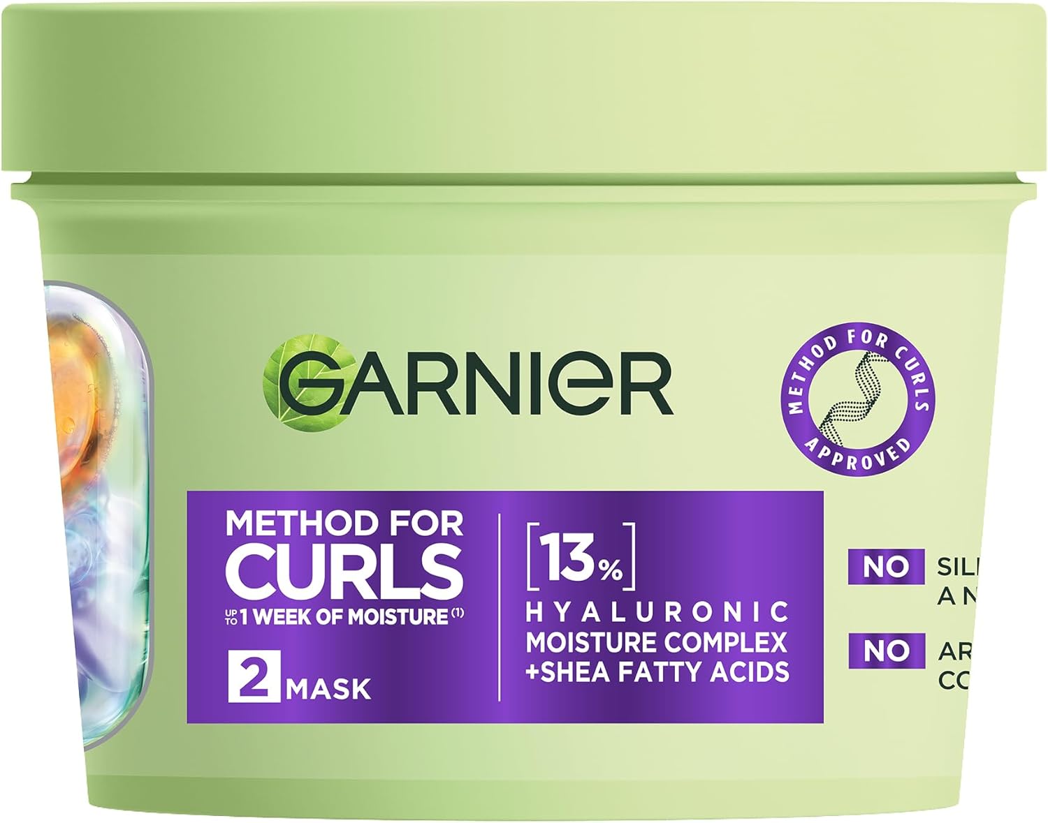 Garnier Method For Curls Deep Conditioning Mask, up to 7 days of moisture & curl definition. Designed, tested & approved on all curl types, including type 4 curls & coils. Silicone free, 370ml