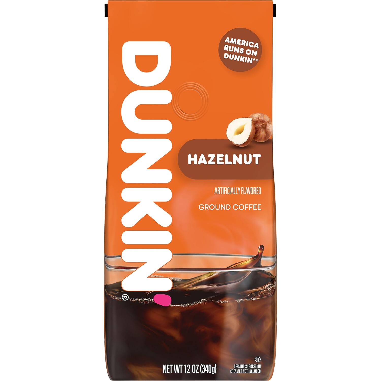 Dunkin' Donuts® Ground Coffee, Hazelnut, 12 Oz Per Bag