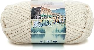 Lion Brand Yarn Hometown Yarn, Bulky Yarn, Yarn for Knitting and Crocheting, 1-Pack, Houston Cream