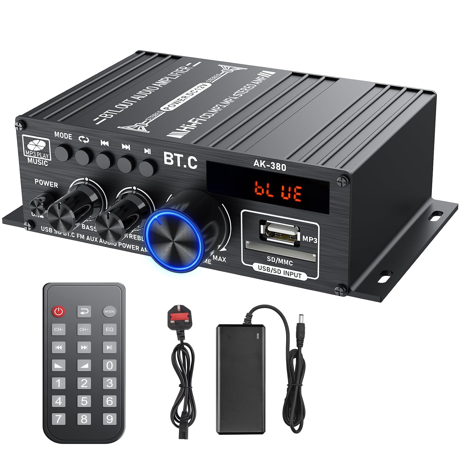 LiNKFOR Bluetooth 5.0 Mini Amplifier 40W×2 Stereo Audio Amp