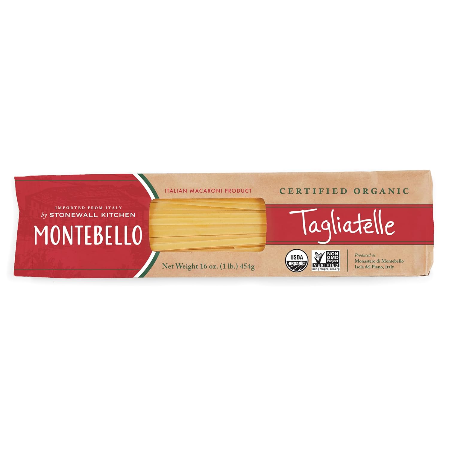 Montebello, Organic Tagliatelle Premium Italian Pasta, 16 oz.