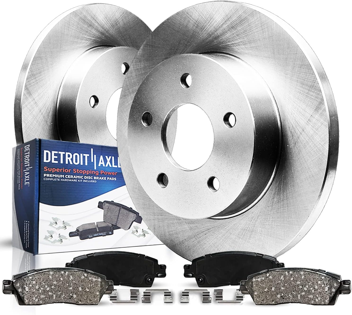 Detroit Axle - Rear Disc Brake Rotors + Ceramic Brake Pads Replacement for Nissan Altima Maxima Sentra Juke - 4pc Set