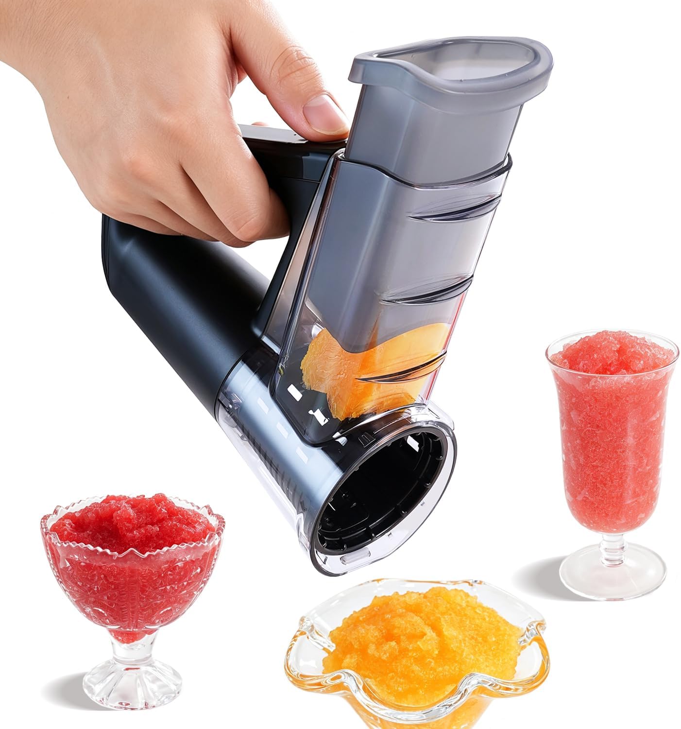 KEOUKE Handheld Cordless Electric Snow Cone and Shaved Ice Machine, Ice Shaver