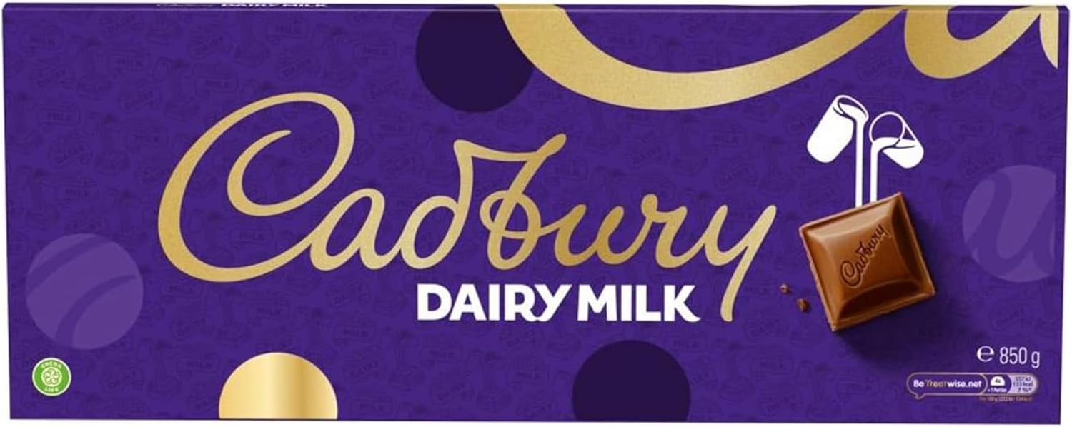 Cadbury Dairy Milk Chocolate Gift Bar, The Classic Creamy Taste, Perfect for Sharing, Extra-Large, 850 g (Pack of 1)