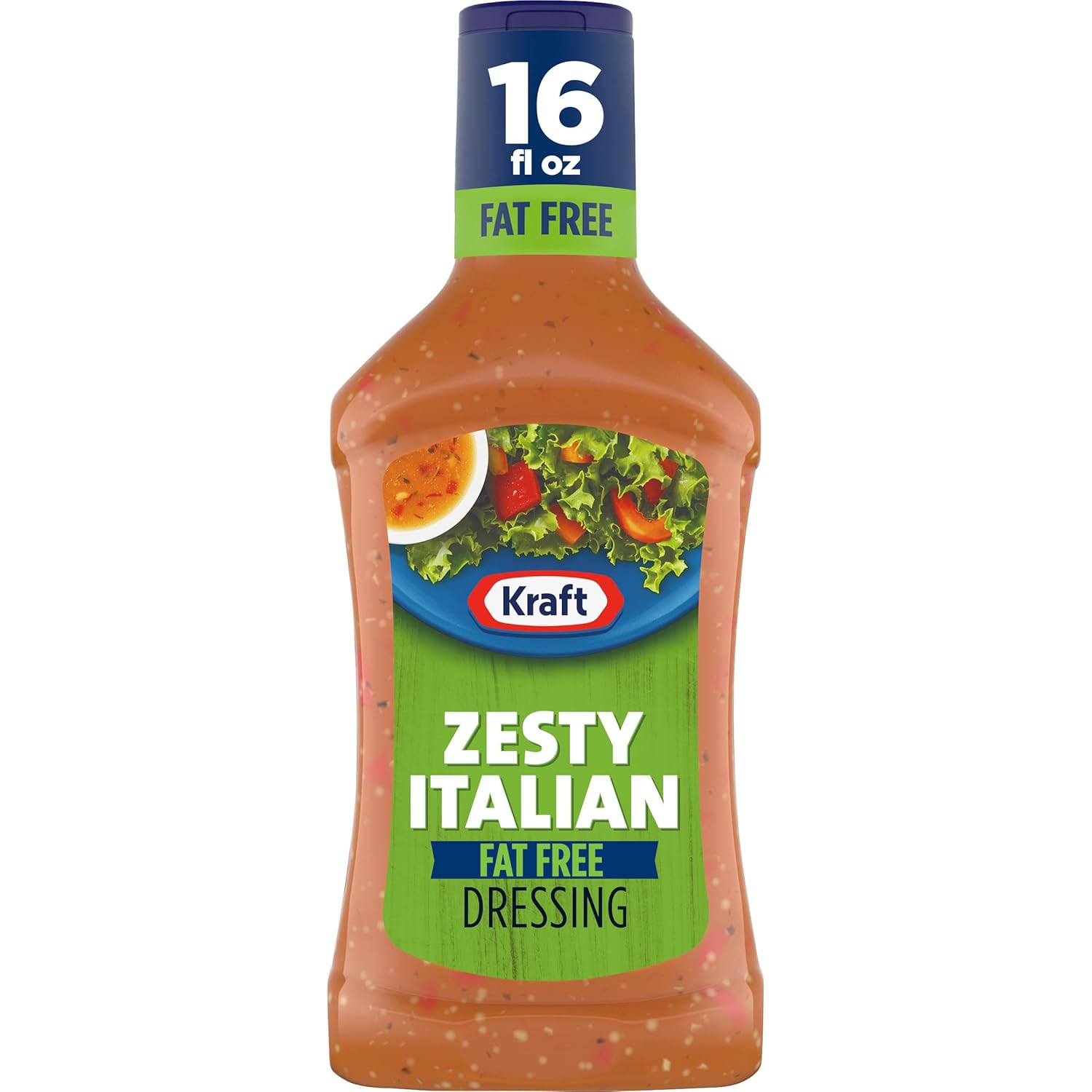 Kraft Salad Dressing, Fat Free Zesty Italian, 16 oz