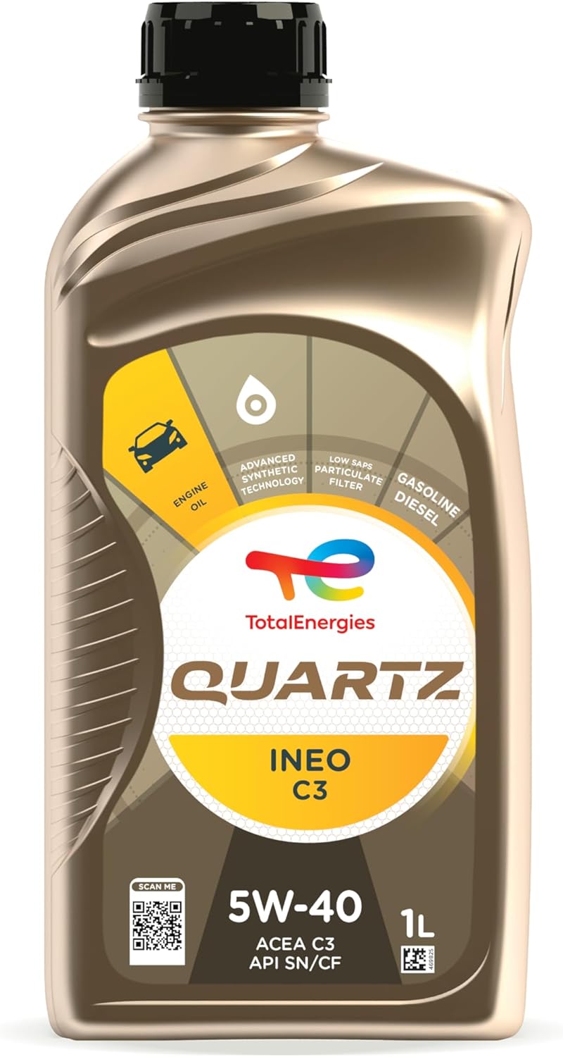 TotalEnergies QUARTZ INEO C3 5W40 Advanced Synthetic Motor Oil - Low SAPS Technology, ACEA C3, API CF/SN - 1L