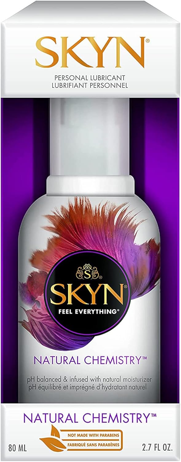 SKYN Natural Chemistry Lubricant – 2.7 fl. oz – pH-Balanced, Water-Based Lube Infused with Natural Moisturizer​