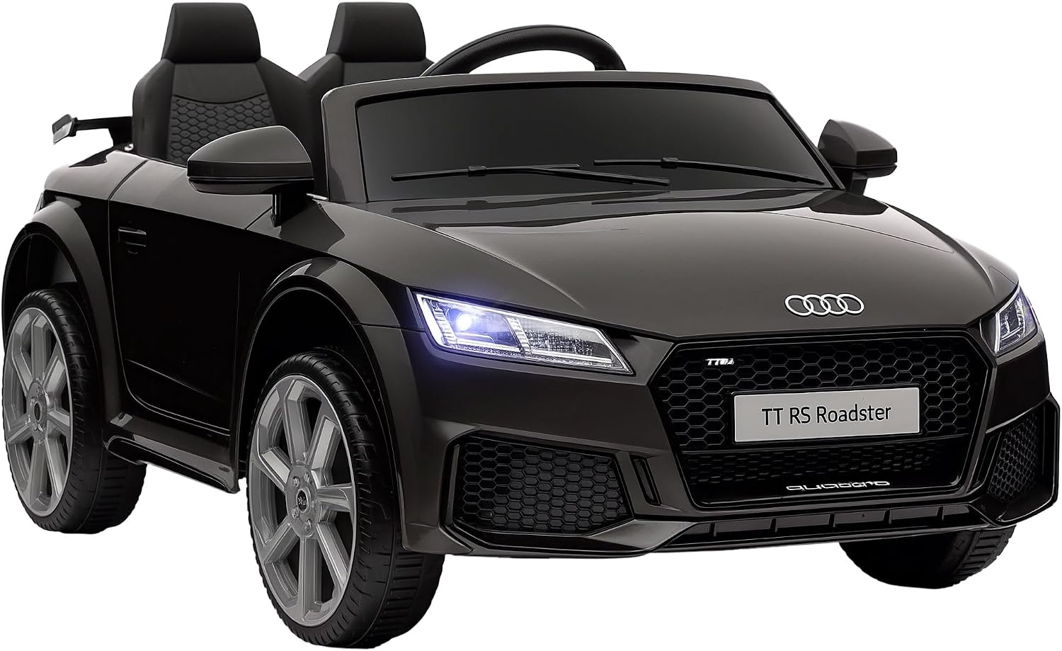 HOMCOM Audi TT RS Licensed 12V Kids' Electric Ride on Car for Kids Black | Electric Car, Parental Remote, Forward Reverse, Lights, Horn, Music, MP3 Player, Seatbelt