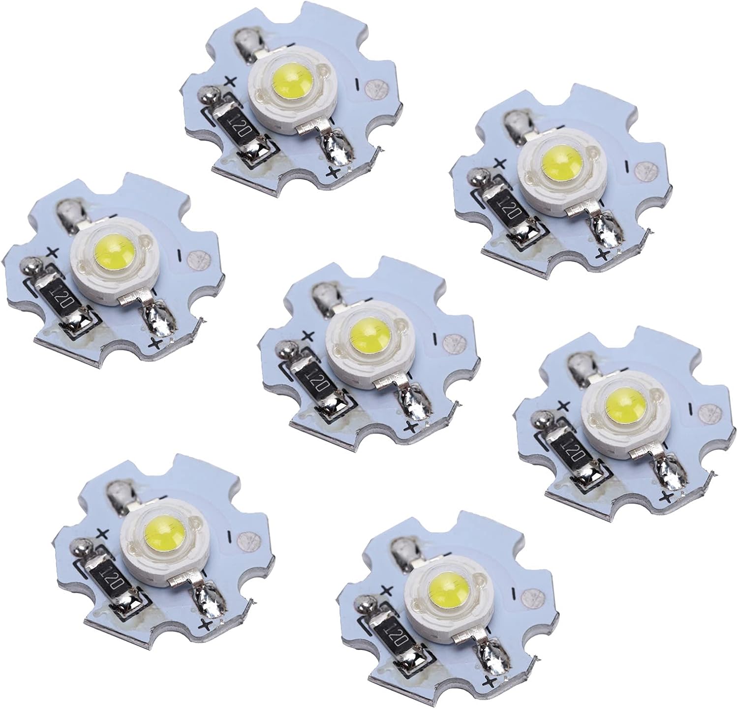 Hyuduo 0.5W 5V LED Chip Bulb, Light Beads 200lm Brightness High Bead Light Source Chip with Aluminum Plate for Floodlight, Pack of 25(White Light: 60006500K)