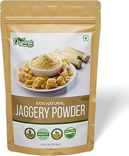 Organic Zing Jaggery Powder | 100% Unadultered Jaggery Powder | Natural and Grown | Jaggery Powder For Tea| Product of India - 227 gm (8 oz) Pack of 1