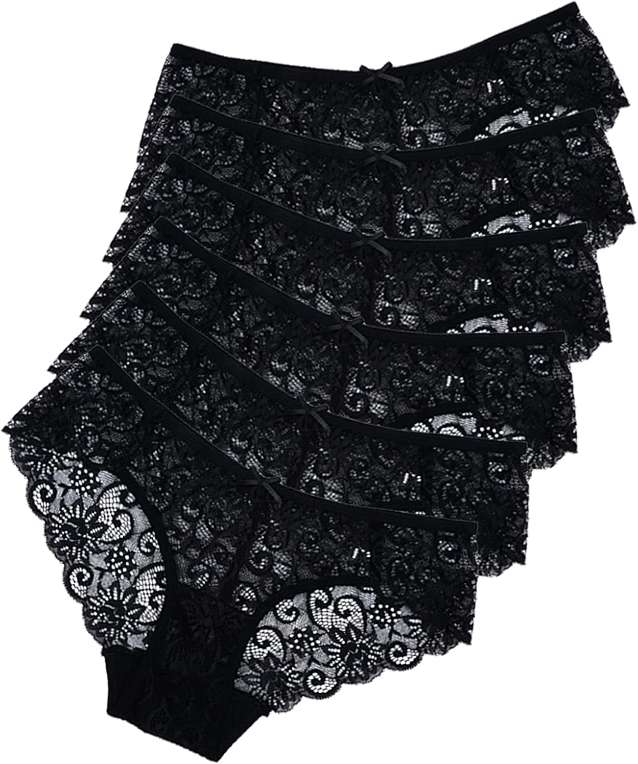 Sunm Boutique Multipack Women Lace Briefs Ultra Thin Lace Panties Sexy Underwear Low Rise Soft Bikini