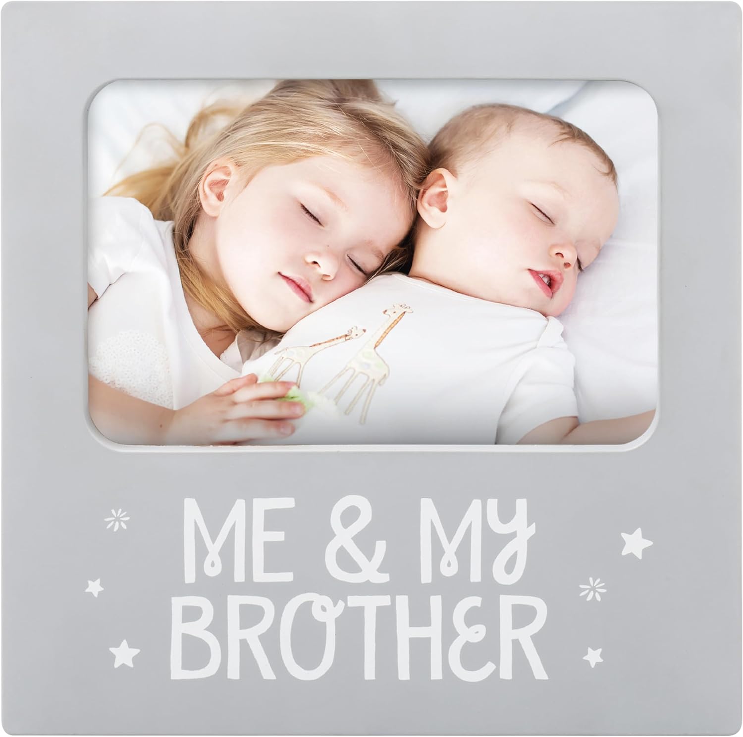 Tiny Ideas 'Me & My Brother' Sentiment Keepsake Frame, Gift for Brother, Big Brother Big Sister Gifts, Gray