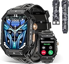 OUKITEL BT80 Smart Watch for Men,2.13" AMOLED HD Display,100 Days Long Battery Life,Rugged Military Smart Watch with Bluetooth Calls/Heart Rate Monitor/Blood Oxygen for Android iOS (Black)