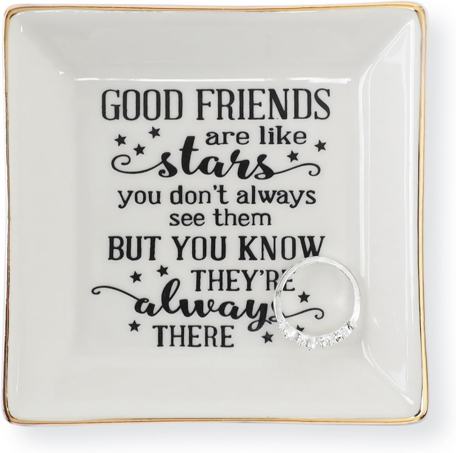 HOME SMILE Ceramic Ring Dish Jewelry Tray for Mom Sister Friends