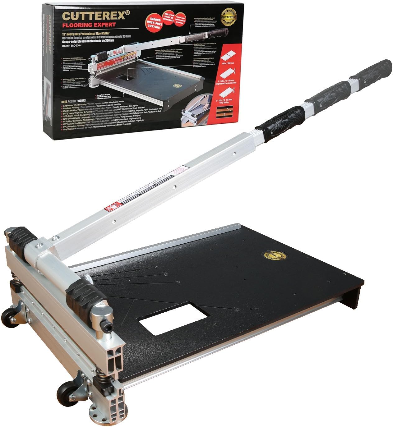 CUTTEREX Heavy Duty 13" Professional Vinyl Floor Cutter, Multi-layer Flooring, Parquet, Fiber Cement Wall Panels, Rubber Concave Base, LVT, VCT, SPC, PVC, LVP, WPC, Vinyl Plank