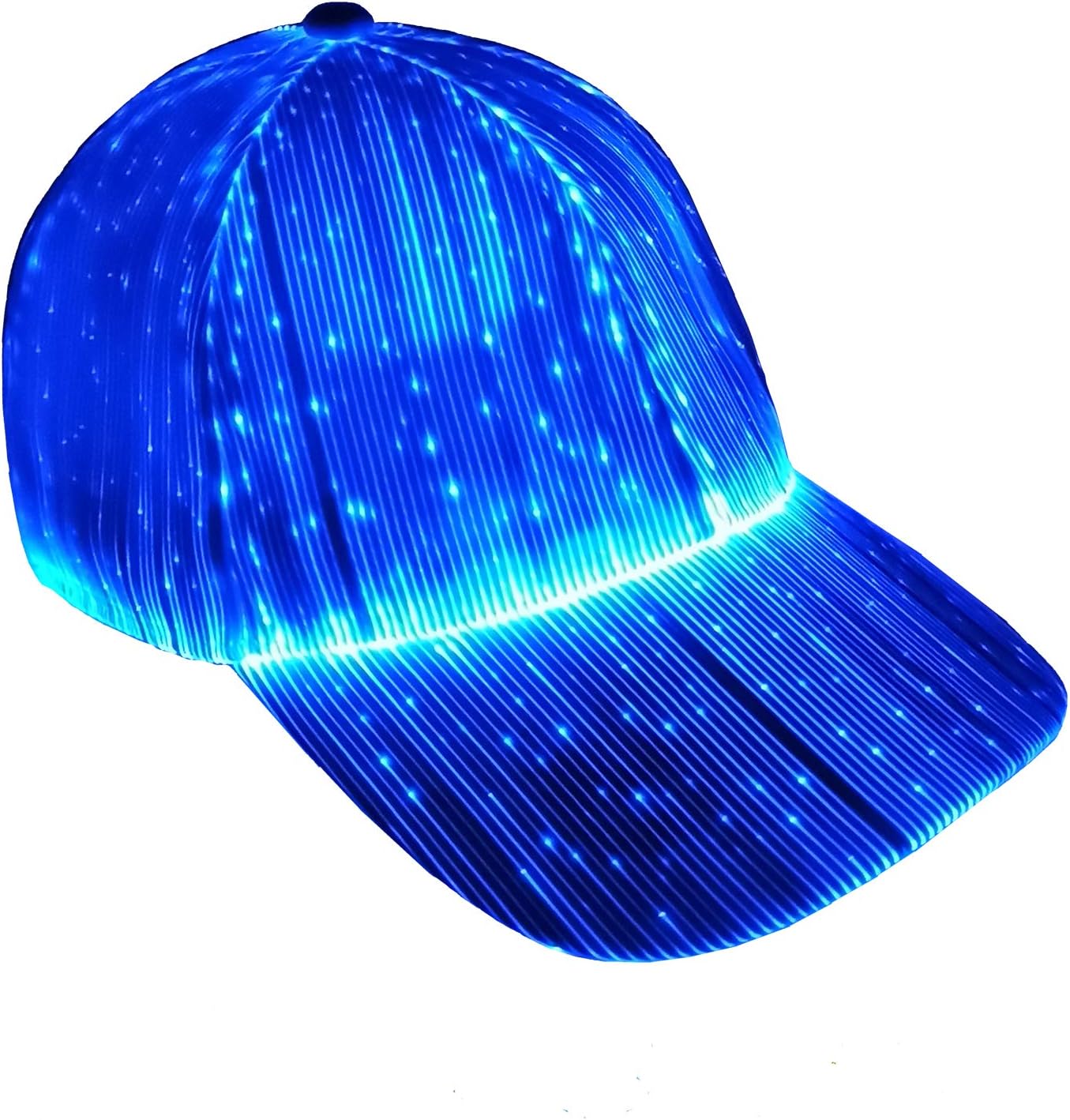 Fiber optic cap LED hat with 7 colors luminous glowing EDC baseball hats USB Charging light up caps even party led crazy cap for event holiday