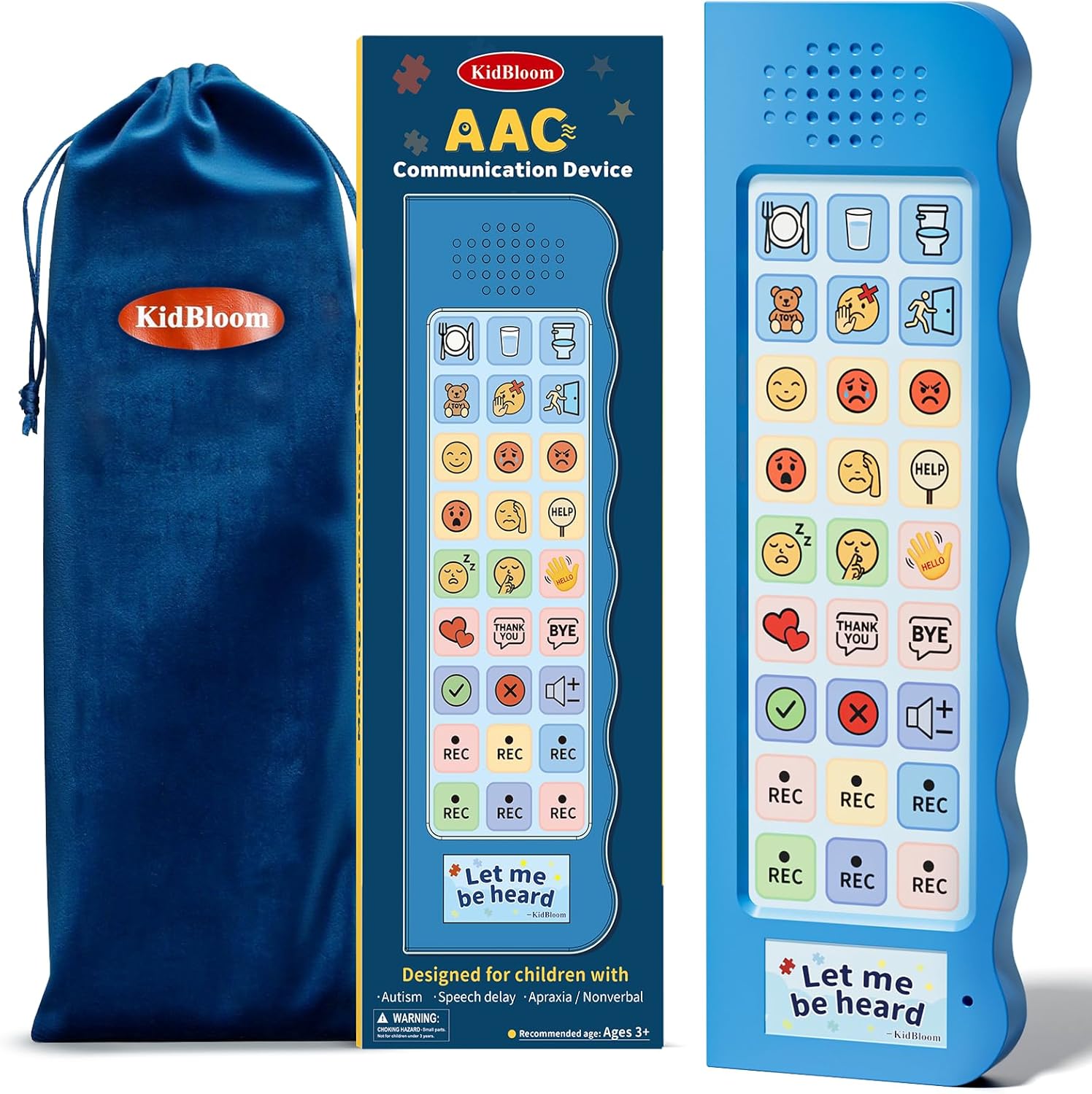 KidBloom AAC Communication Device, Autism Sensory Equipment with 6 Programmable Buttons & Adjustable Volume, Speech Therapy Sensory Toys for Autism