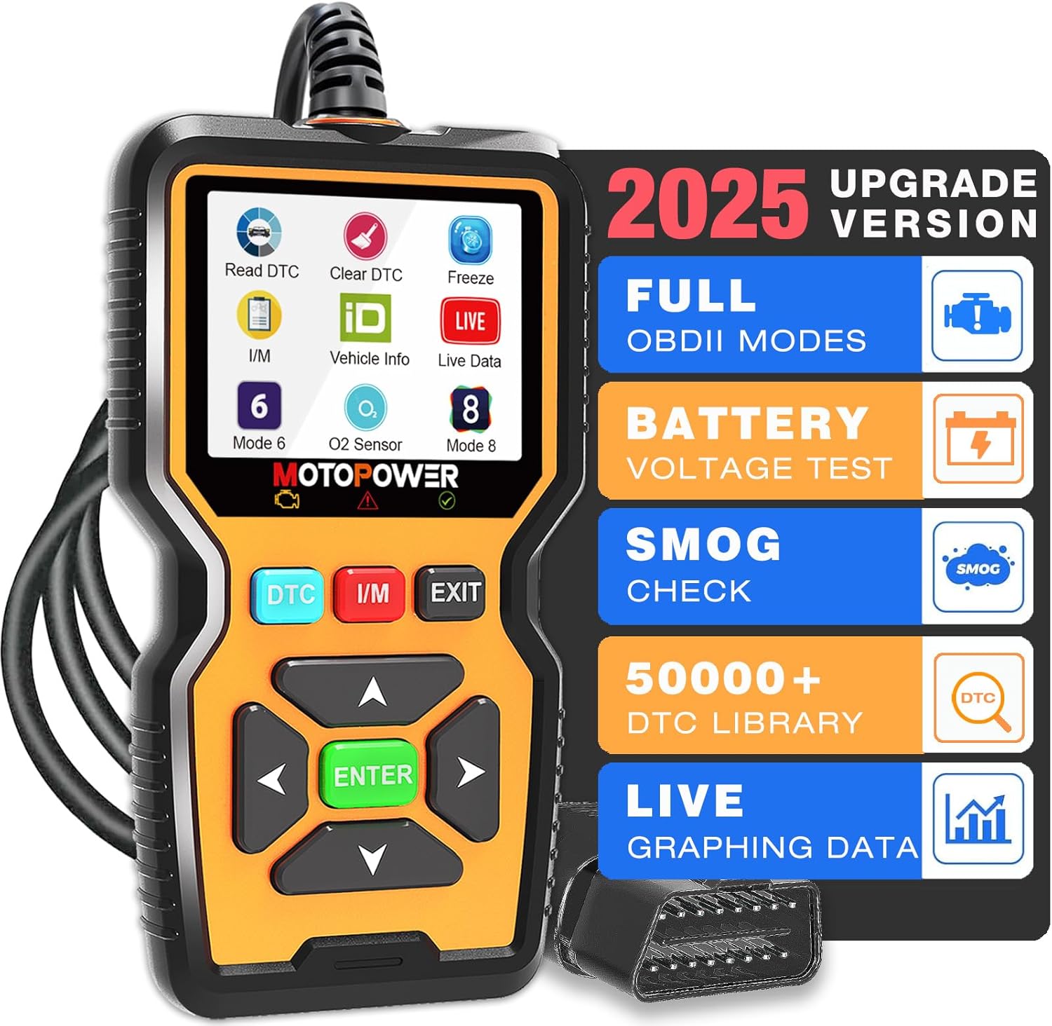 MOTOPOWER MP69039 Car OBD2 Scanner Code Reader Engine Fault Code Reader Scanner CAN Diagnostic Scan Tool Advanced Edition
