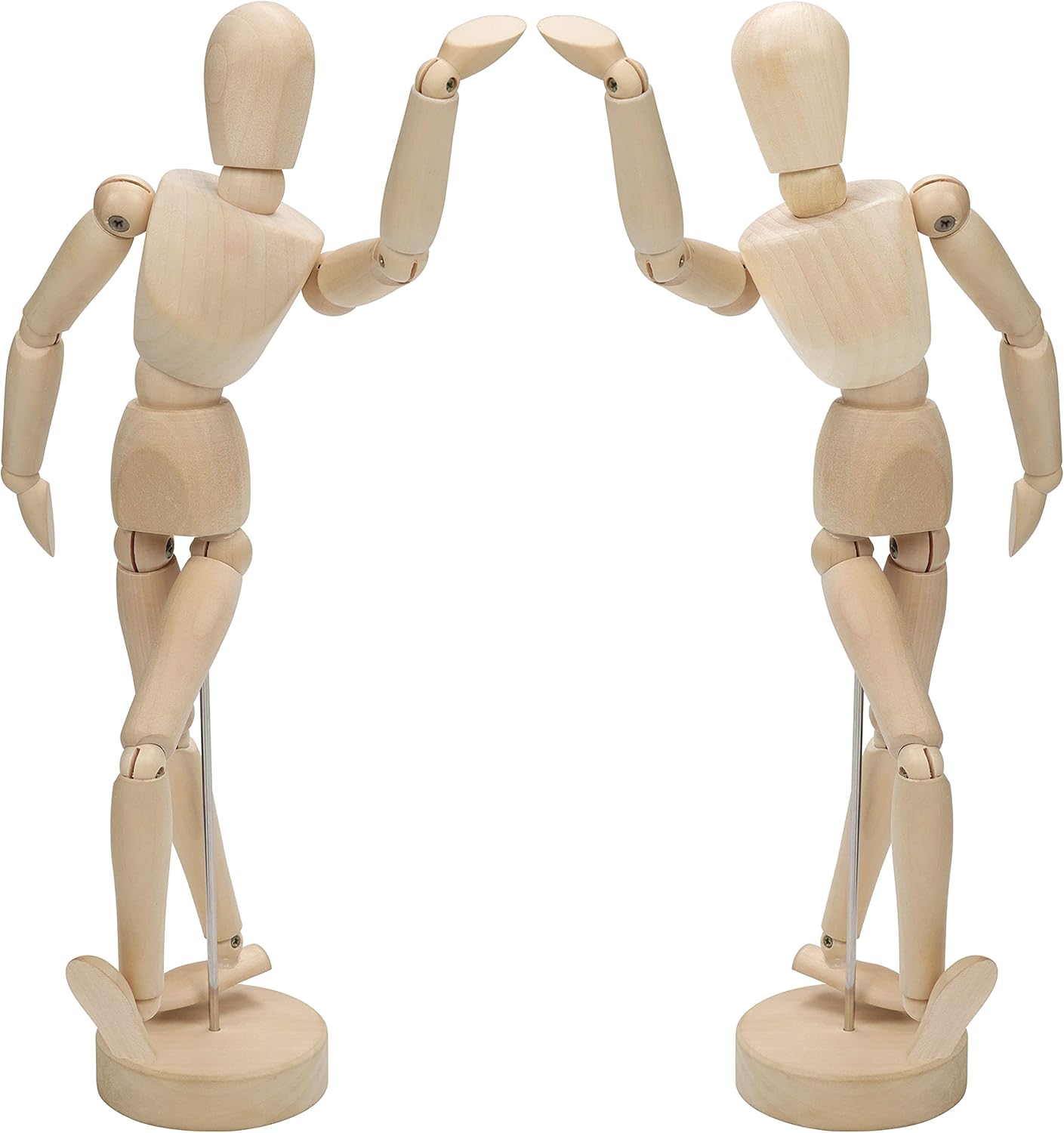 Kurtzy 2 Pack 30.5cm/12 inch Wooden Male & Female Human Body Drawing Mannequins with Stand - Flexible Joints Artist Manikin Wood Model - Articulated Art Figures for Sketching & Painting - Home Decor