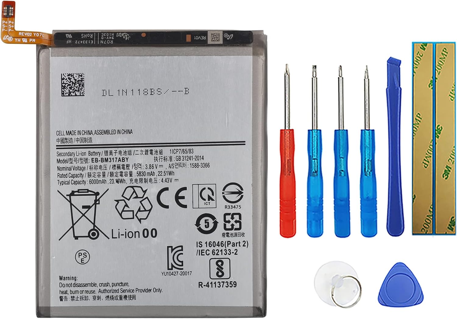 New Rechargeable Battery EB-BM317ABY Compatible with Samsung Galaxy M31 SM-M315 & M31s SM-M317 with Tools