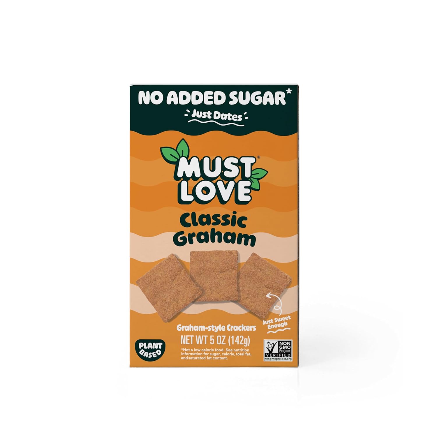 Must Love Classic Graham - 2 Pack - No Added Sugar, Sweetened with Dates - Great for Pie Crust, Mini S'mores, Cheese Boards - Simple Ingredients, Vegan, Plant-Based - Just Sweet Enough Healthy Snacking for Whole Family.