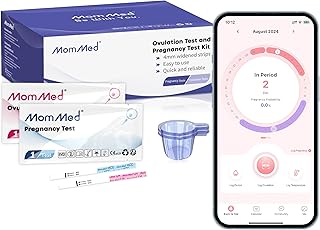 MomMed Ovulation Test Strips, Ovulation and Pregnancy Tests (LH50-HCG20), Includes 50 Ovulation Tests and 20 Pregnancy Tests with 70 Urine Cups, Accurately Track Ovulation and Detect Early Pregnancy