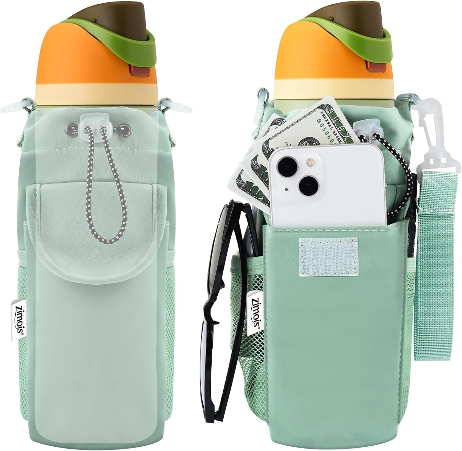 Travel Bag for Owala FreeSip Insulated Stainless Steel Water Bottle with Strap,Fits Owala water bottle stainless steel,Pouch Pocket for Phone/Accessories, add Handle for Owala 24/32/40oz