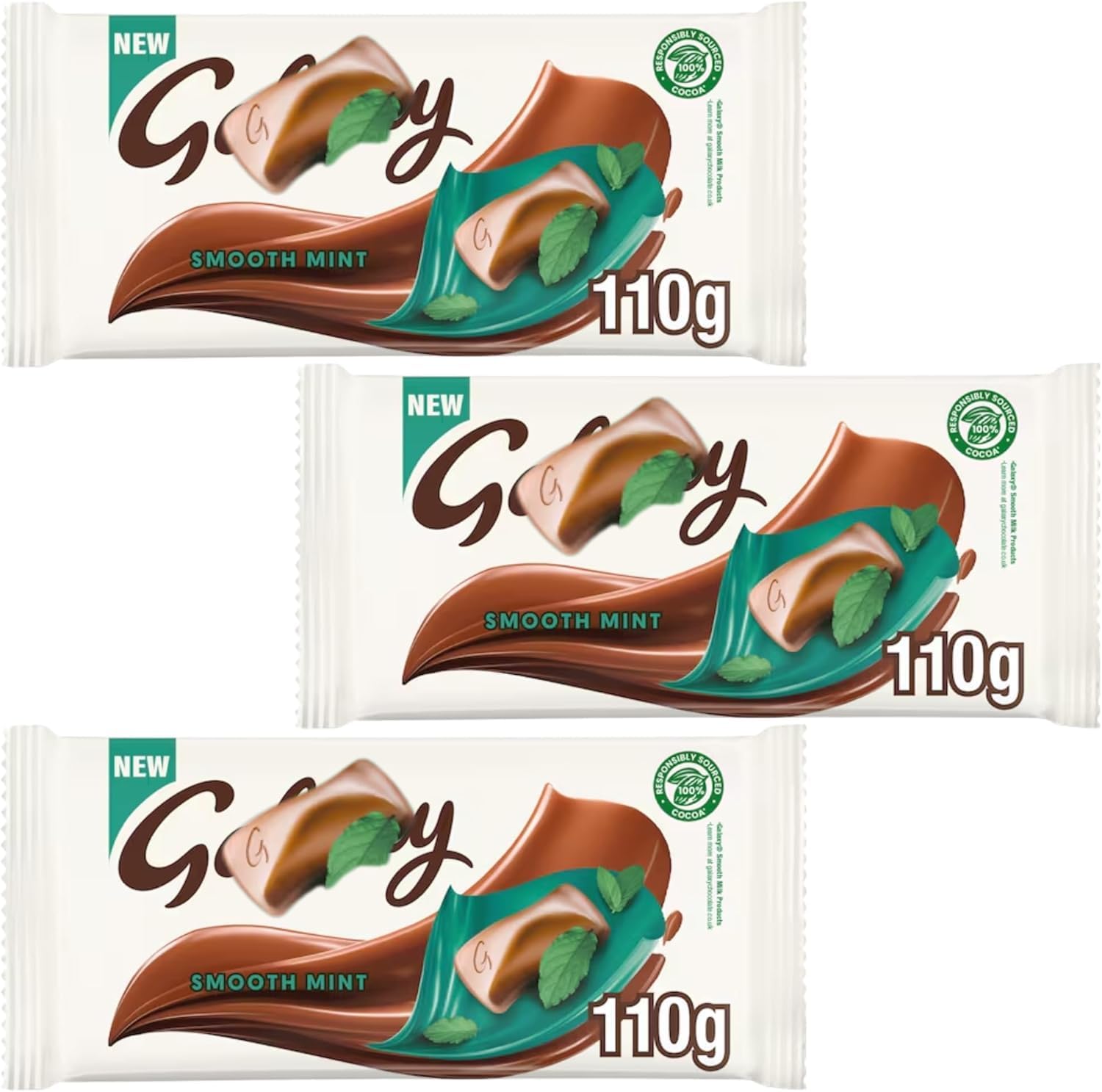 Chocolate Bar Bundle With Galaxy Smooth Mint 110g (3 Packs)
