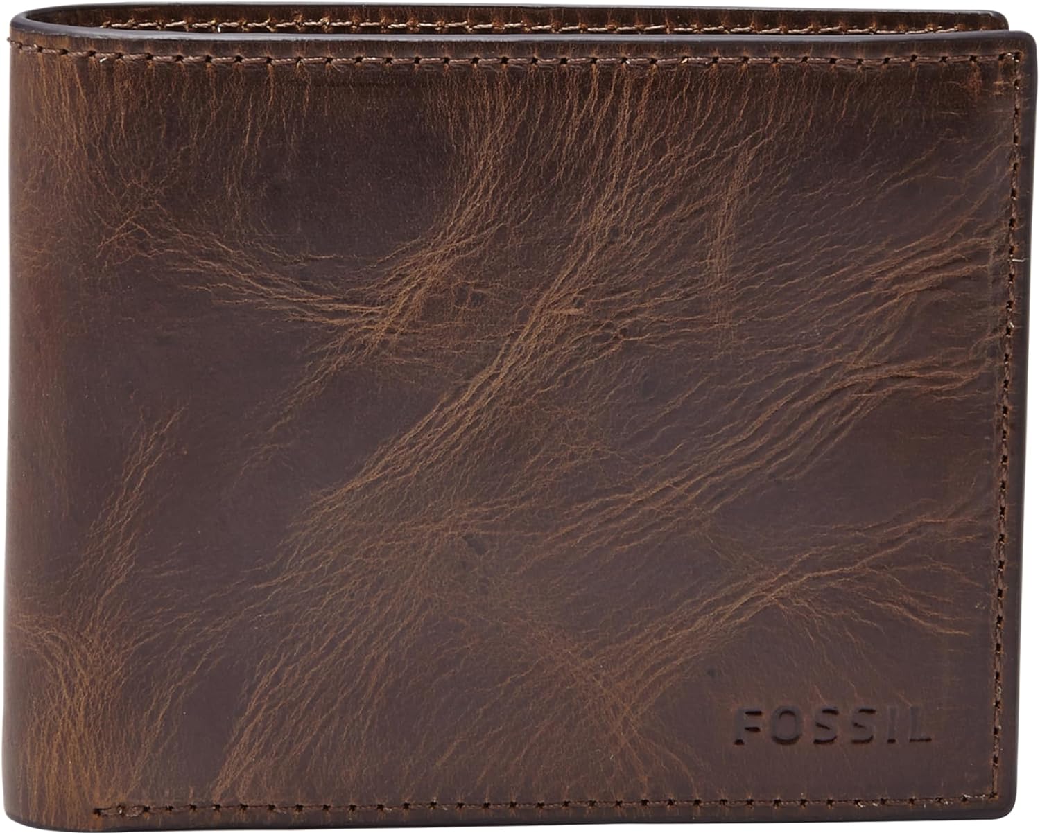 Fossil Men's Derrick RFID-Blocking Leather Bifold Wallet with Flip ID Window for Men