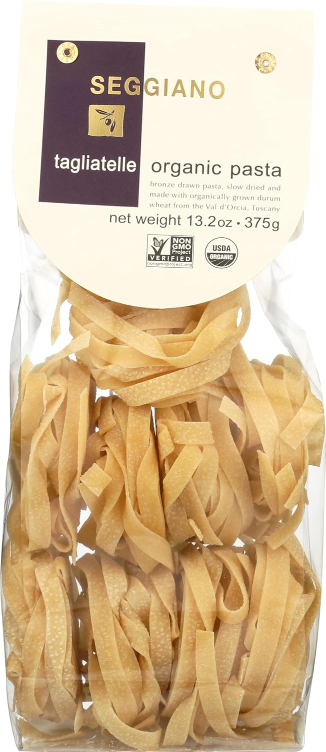 Seggiano Organic Tagliatelle Pasta, Non GMO, Vegan, 13.25 Ounce (Pack of 8)