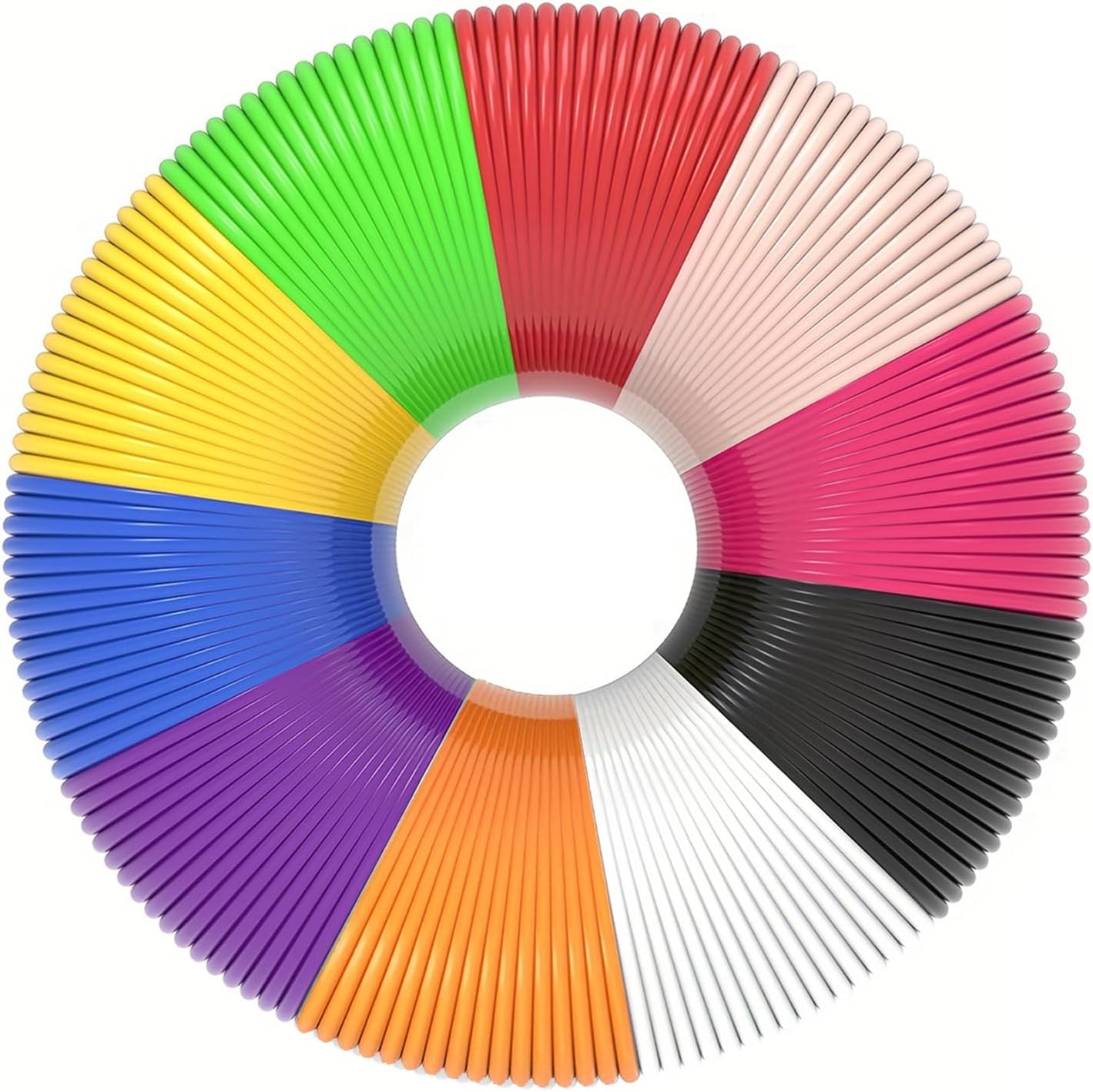 50 M 3D Pen Filament Refill PLA 1.75mm, 10 Colors 5 M Per Color, 3D Doodle Pens Supplies, 3D Pen Accessories Set Compatible with Most Intelligent 3D Pen 3D Printer for Kids