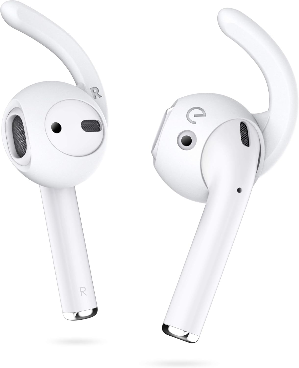 KeyBudz EarBuddyz 2.0 Ear Hooks and Covers Accessories Compatible with Apple AirPods Gen 1 & 2 or EarPods Headphones/Earphones/Earbuds (3 Pairs) (Clear)