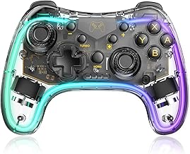 Manba Switch Controller,Wireless Switch Pro Controller Compatible with Switch/Switch lite/Switch OLED,Pro Controller Switch Support Turbo,Wake-up Function and Adjustable LED(White)