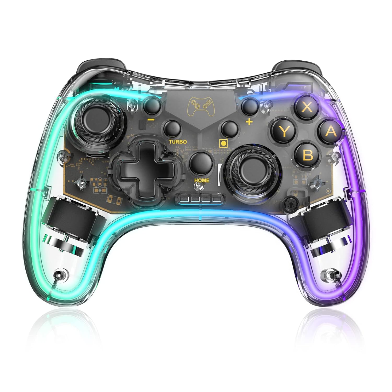 Manba Switch Controller,Wireless Switch Pro Controller Compatible with Switch/Switch lite/Switch OLED,Pro Controller Switch Support Turbo,Wake-up Function and Adjustable LED(White)