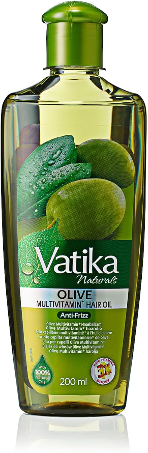 Vatika Naturals Olive Enriched Hair Oil - 200 ml | Nourishes & Protects |100% Natural Oils | Enriched With Almond & Vitamin E | For All Hair Types